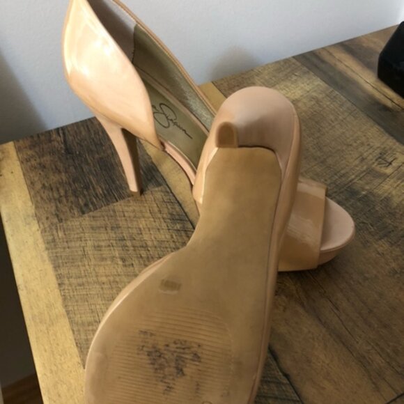 4-inch Platform Heel Open Toe Powder by JS Size 8.5M - Just Add Party Dress - Picture 13 of 15